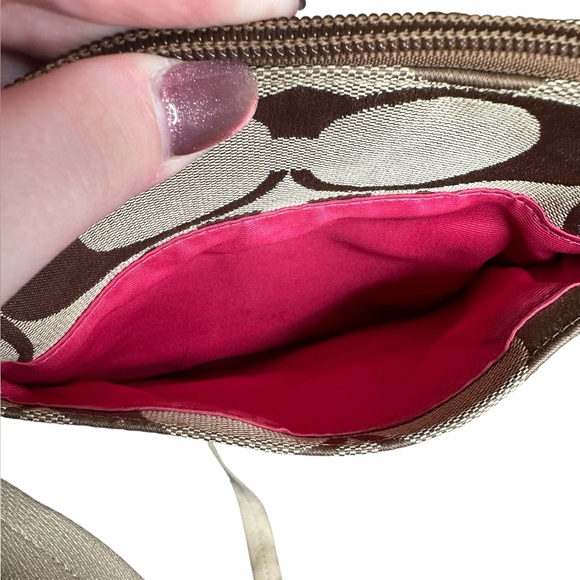 Coach Pink/Brown Monogram Crossbody Bag - Picture 6 of 7
